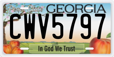 GA license plate CWV5797