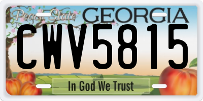 GA license plate CWV5815