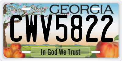 GA license plate CWV5822