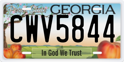 GA license plate CWV5844