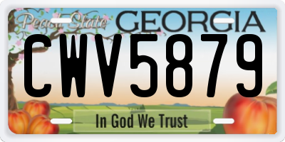 GA license plate CWV5879