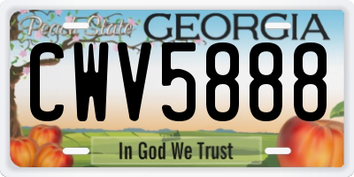 GA license plate CWV5888