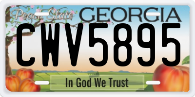 GA license plate CWV5895