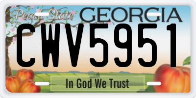 GA license plate CWV5951