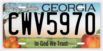 GA license plate CWV5970