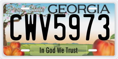 GA license plate CWV5973