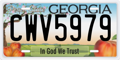 GA license plate CWV5979
