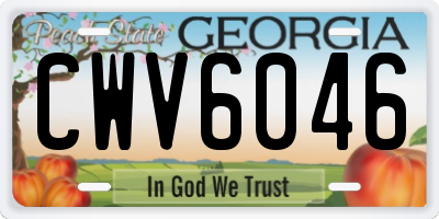 GA license plate CWV6046
