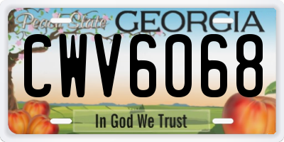 GA license plate CWV6068