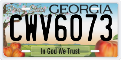 GA license plate CWV6073