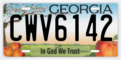 GA license plate CWV6142