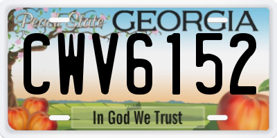 GA license plate CWV6152