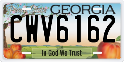 GA license plate CWV6162