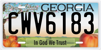 GA license plate CWV6183