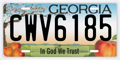 GA license plate CWV6185