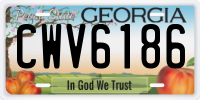 GA license plate CWV6186