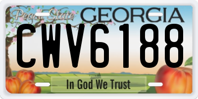 GA license plate CWV6188
