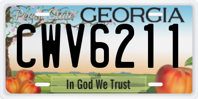 GA license plate CWV6211