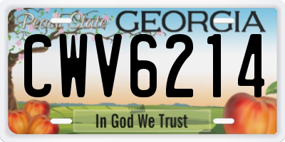 GA license plate CWV6214