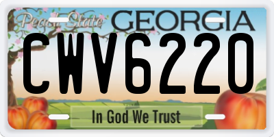 GA license plate CWV6220