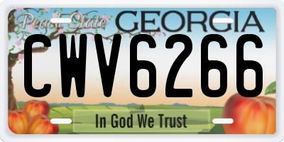 GA license plate CWV6266