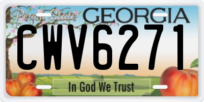 GA license plate CWV6271