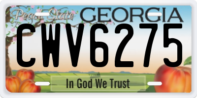 GA license plate CWV6275
