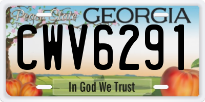 GA license plate CWV6291
