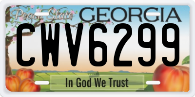 GA license plate CWV6299