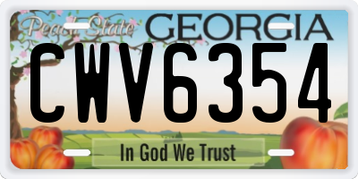 GA license plate CWV6354