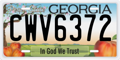GA license plate CWV6372