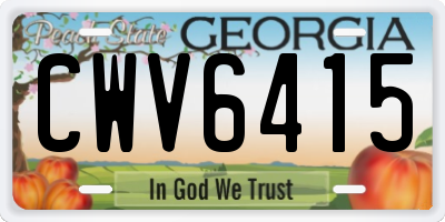 GA license plate CWV6415