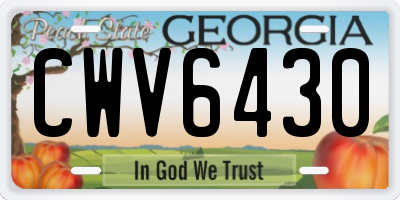 GA license plate CWV6430