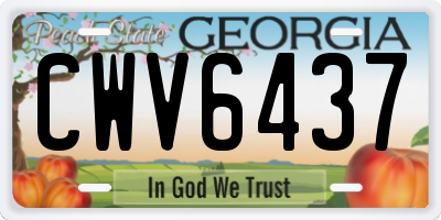 GA license plate CWV6437