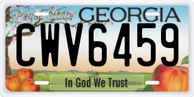 GA license plate CWV6459