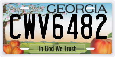 GA license plate CWV6482