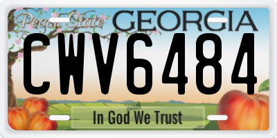 GA license plate CWV6484