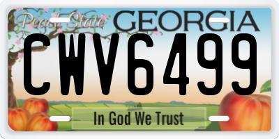 GA license plate CWV6499