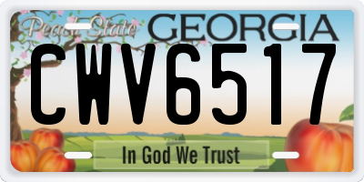 GA license plate CWV6517