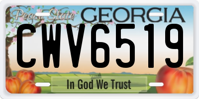 GA license plate CWV6519