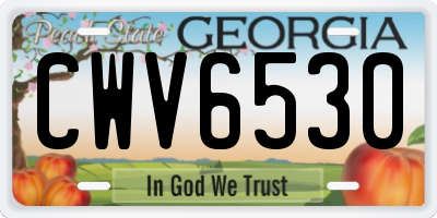GA license plate CWV6530