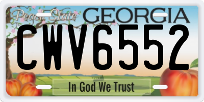GA license plate CWV6552