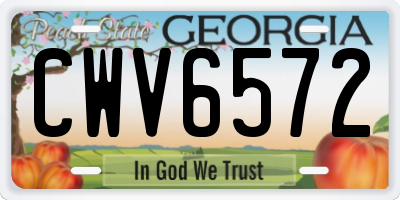 GA license plate CWV6572