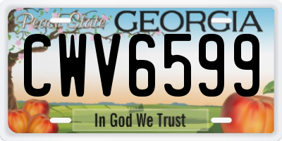 GA license plate CWV6599
