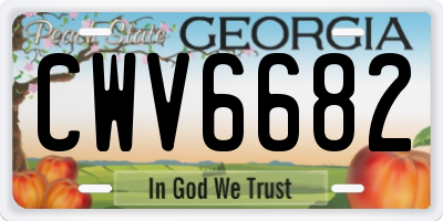 GA license plate CWV6682