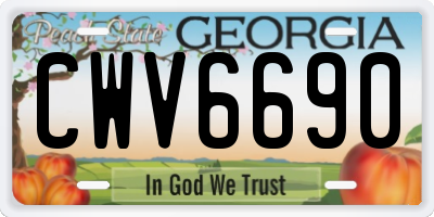 GA license plate CWV6690