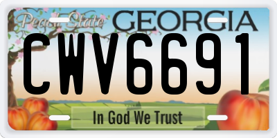 GA license plate CWV6691