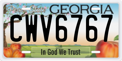 GA license plate CWV6767