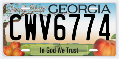 GA license plate CWV6774