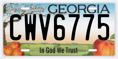 GA license plate CWV6775